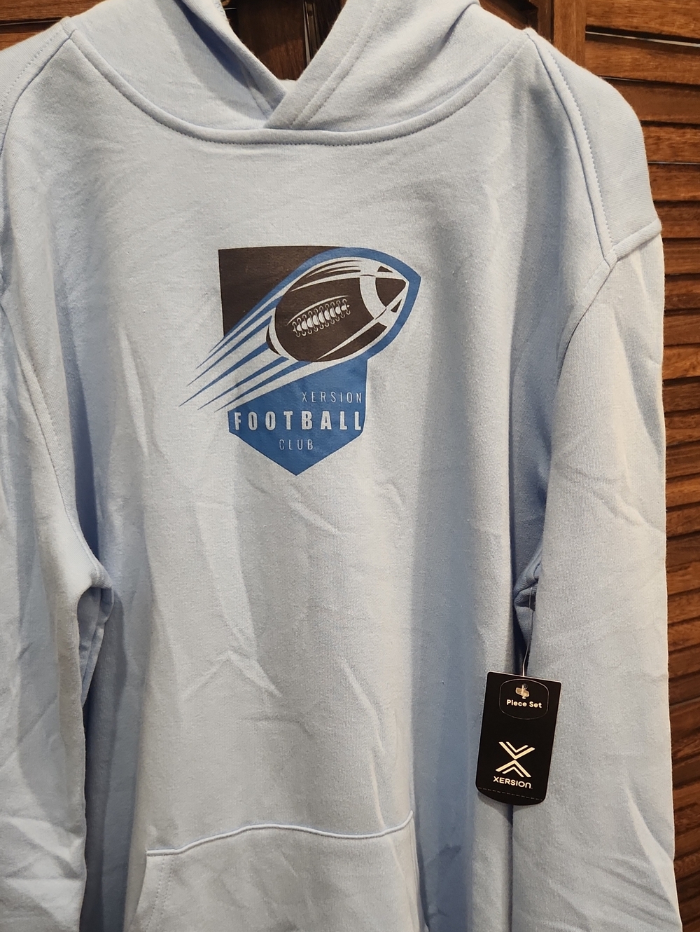 Xersion Light Blue Football Club Hooded Shirt And Sweatpants